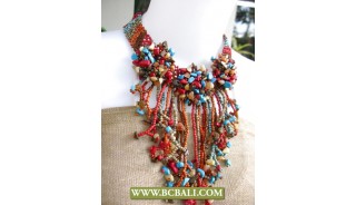 Beads Necklaces Mix Colors With Stone
